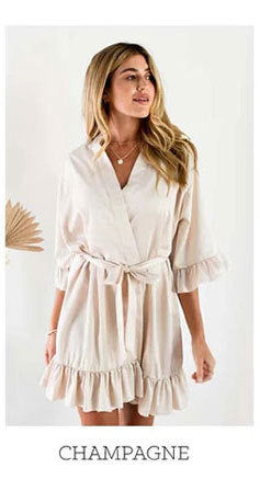 Bridal Robes - Lace Ruffled Kimono