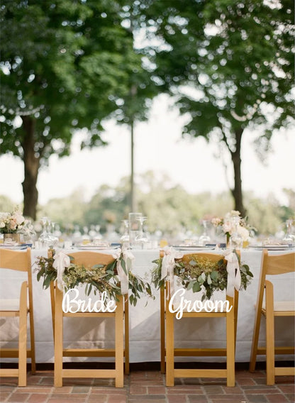 Chair Signs - Bride & Groom