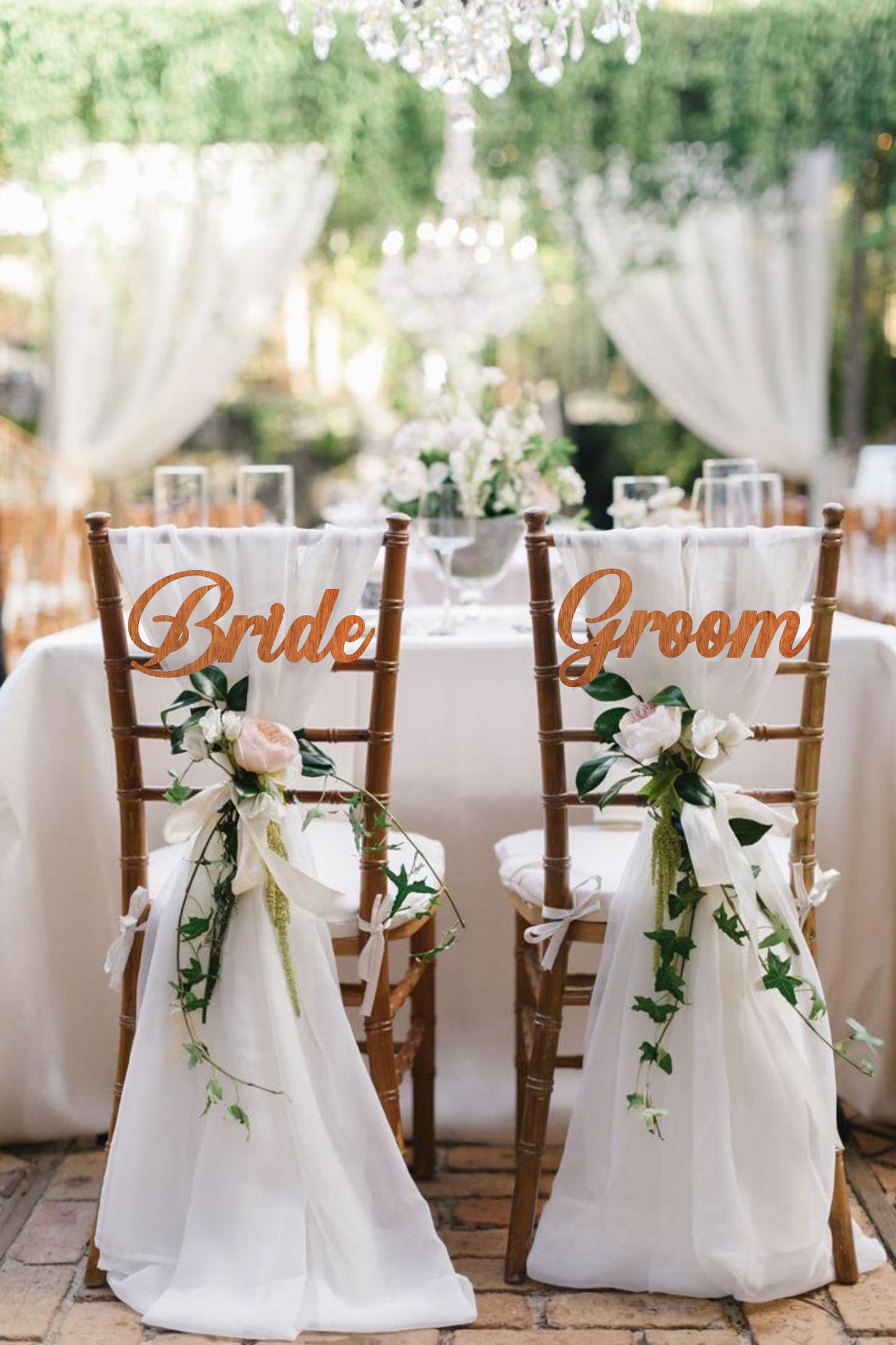 Chair Signs - Bride & Groom